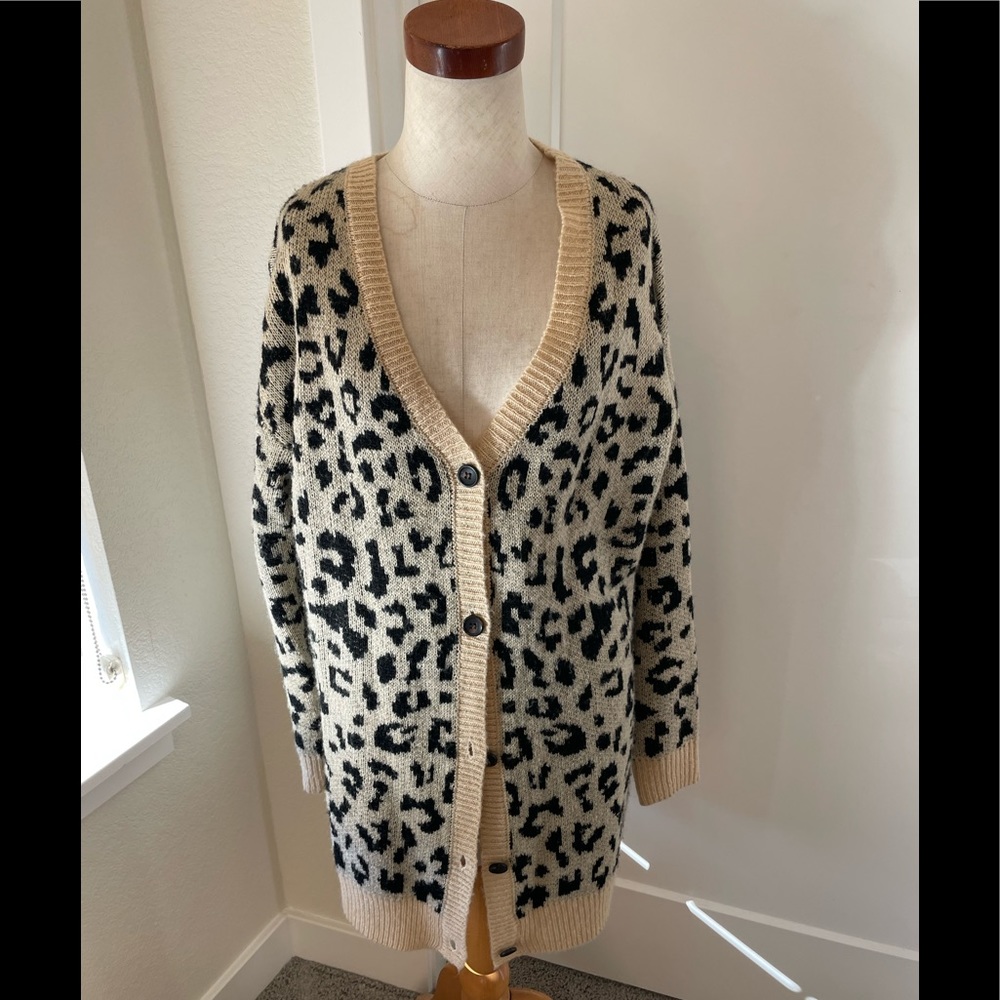 Coco & Main Leopard Button Up Cardigan